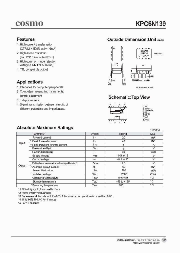 KPC6N139_8558710.PDF Datasheet