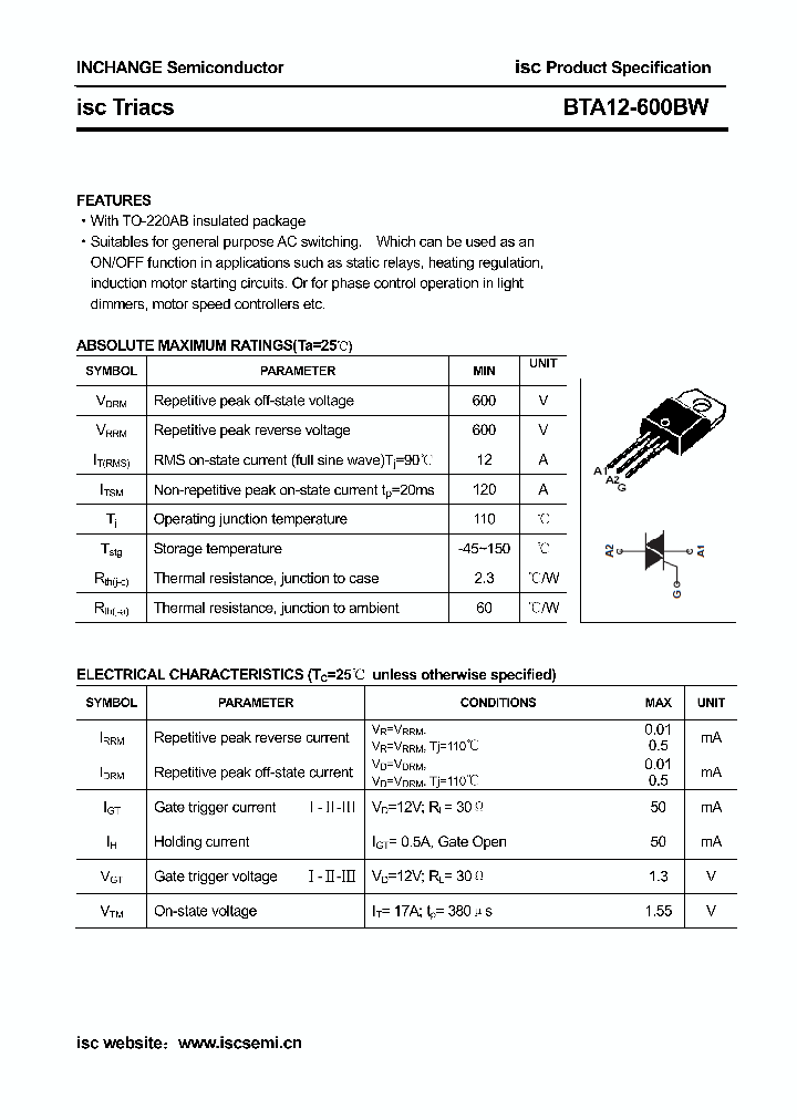 BTA12-600BW_8559952.PDF Datasheet