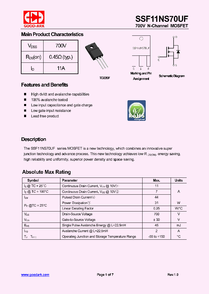 SSF11NS70UF-15_8561592.PDF Datasheet