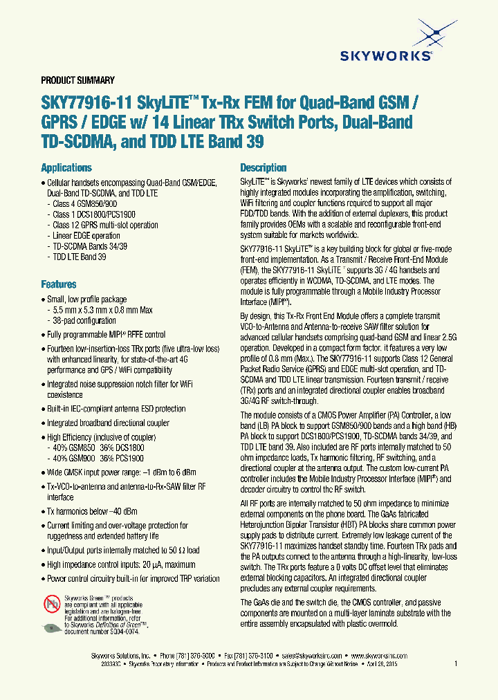 SKY77916-11_8563416.PDF Datasheet