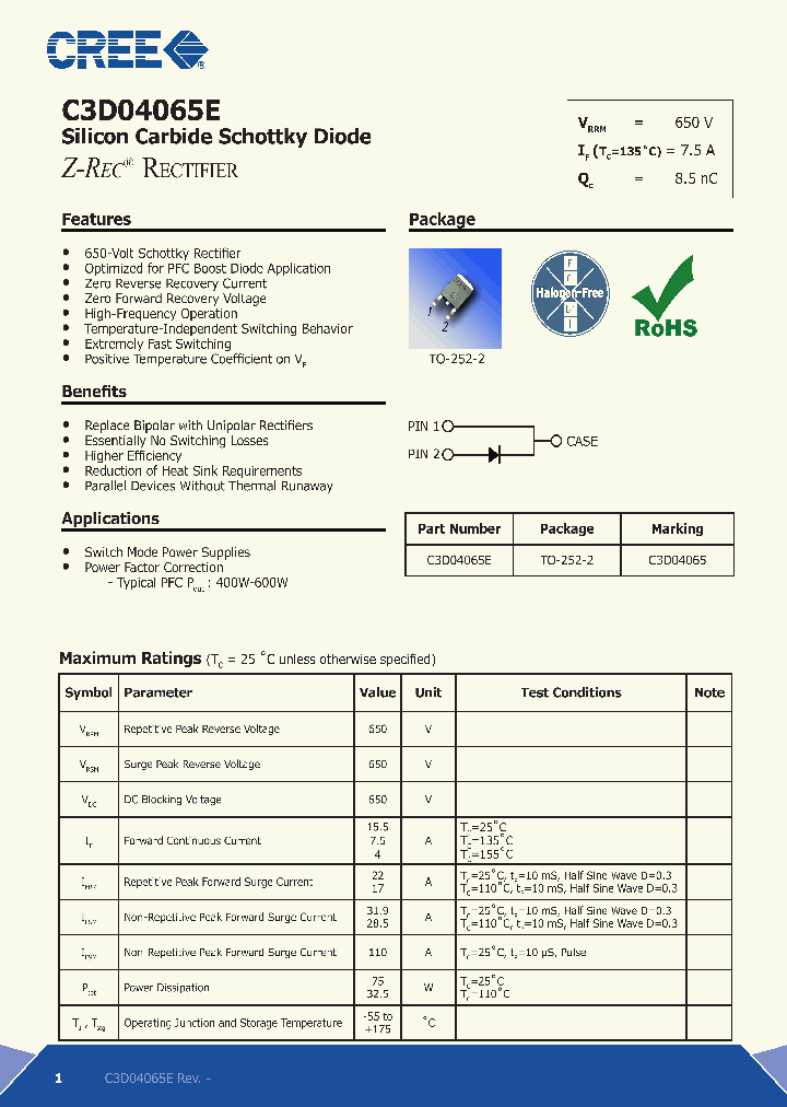 C3D04065E_8564240.PDF Datasheet