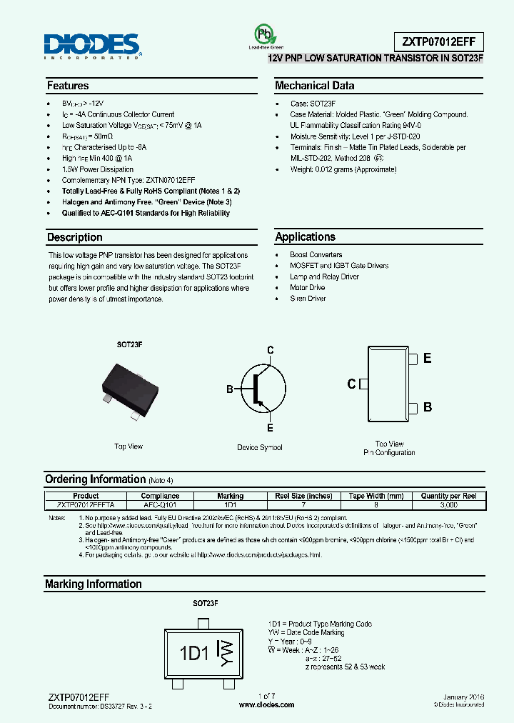 ZXTP07012EFF_8567269.PDF Datasheet