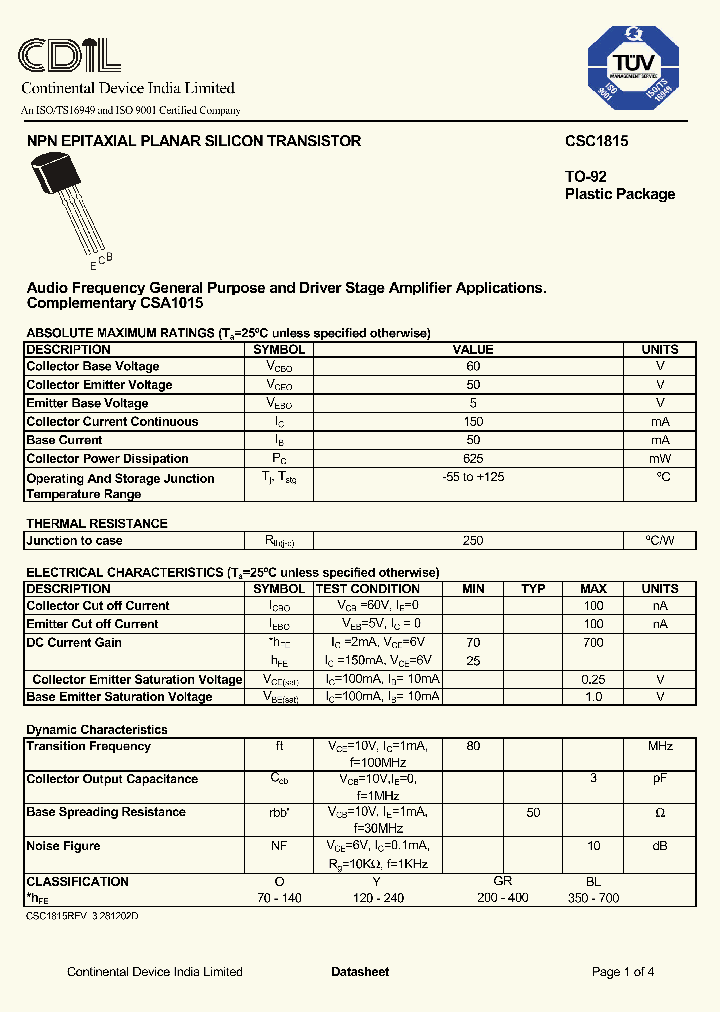 CSC1815GR_8569195.PDF Datasheet