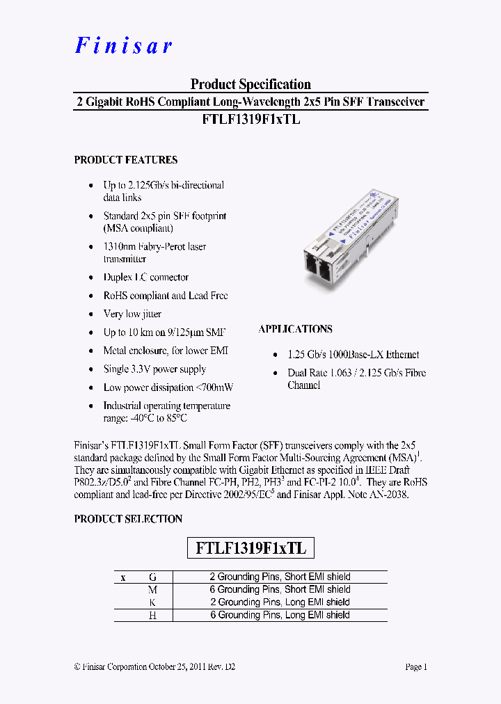 FTLF1319F1XTL_8573772.PDF Datasheet