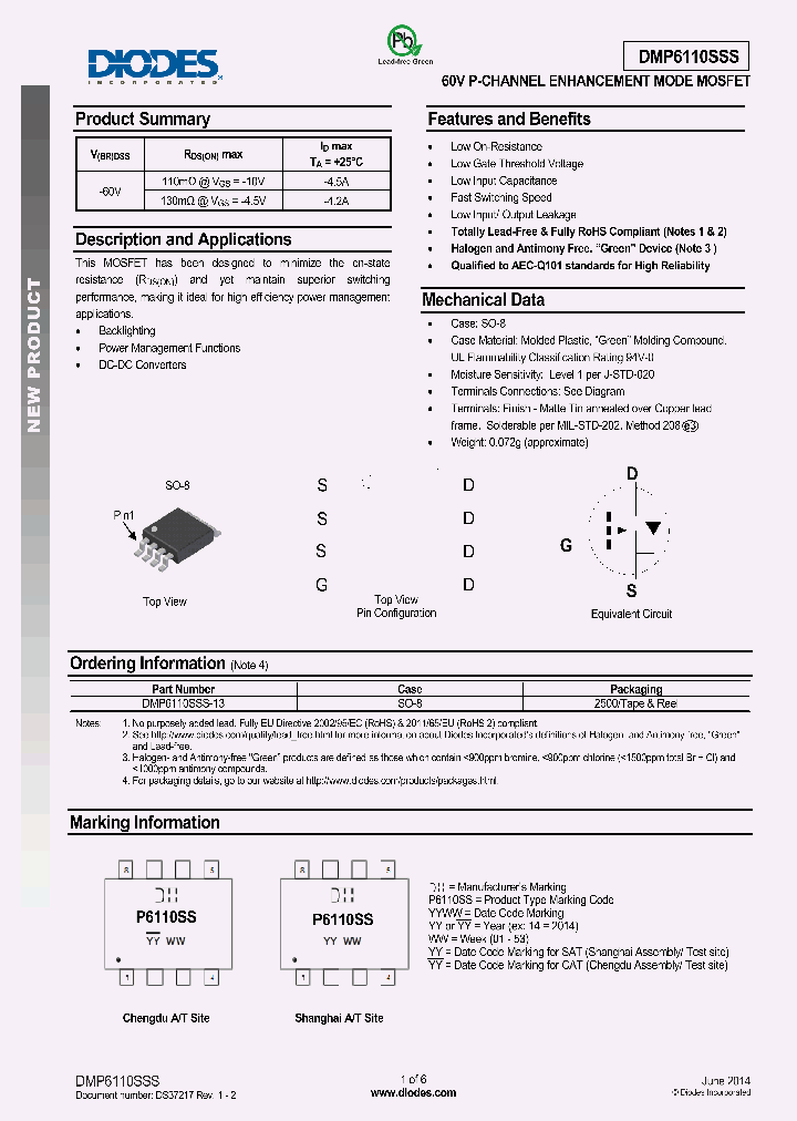 DMP6110SSS-13_8575693.PDF Datasheet
