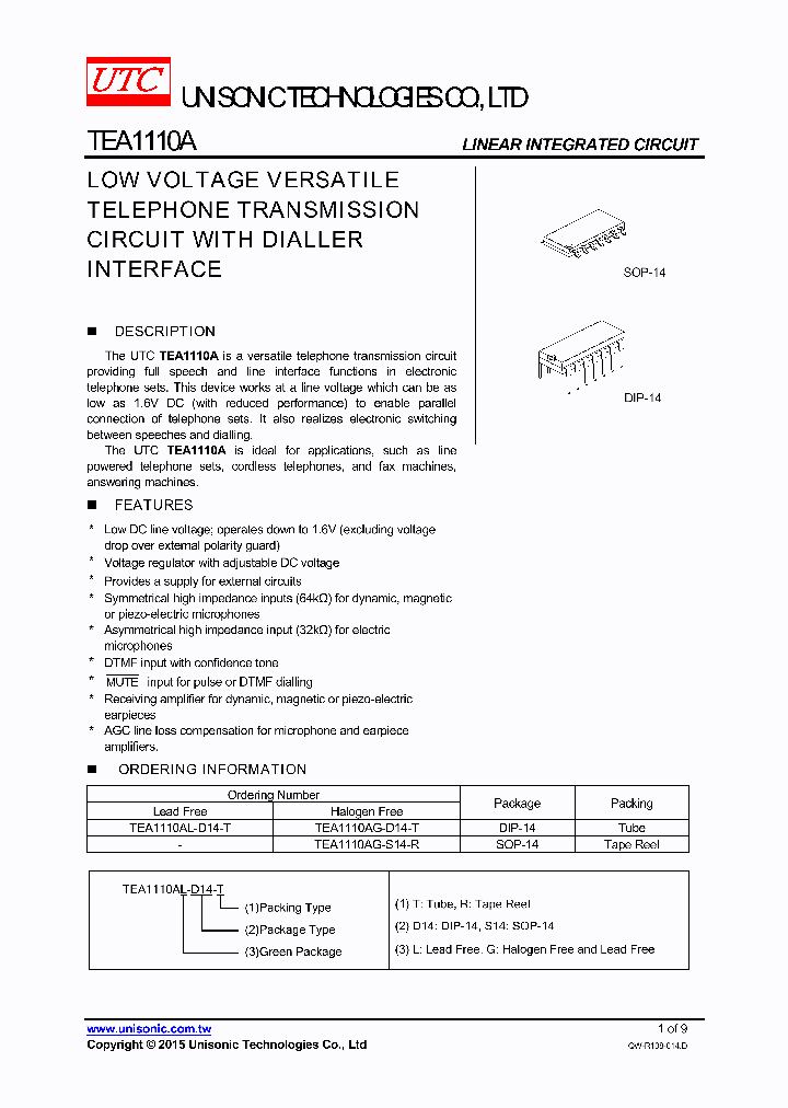 TEA1110A-15_8578915.PDF Datasheet