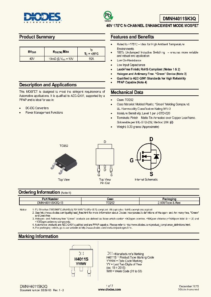DMNH4011SK3Q-13_8580303.PDF Datasheet