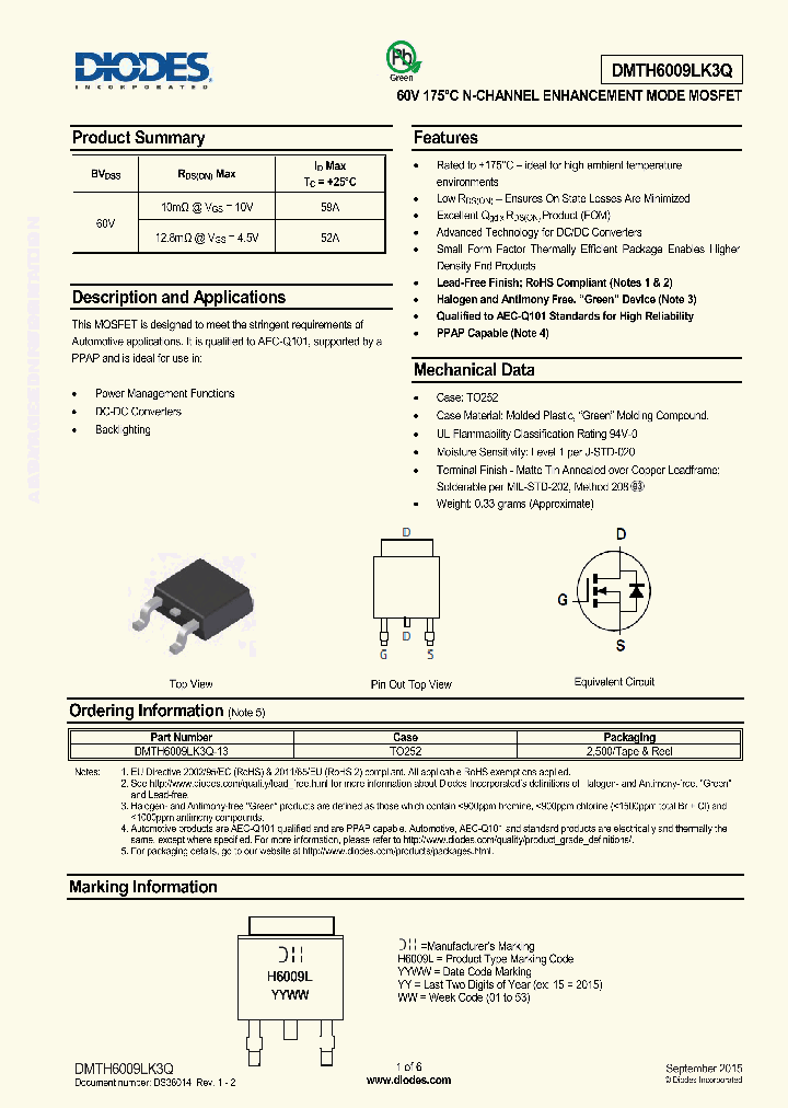 DMTH6009LK3Q-13_8580305.PDF Datasheet
