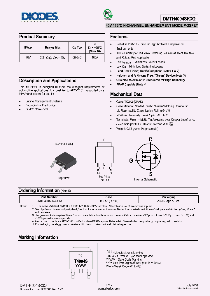 DMTH4004SK3Q-13_8580319.PDF Datasheet