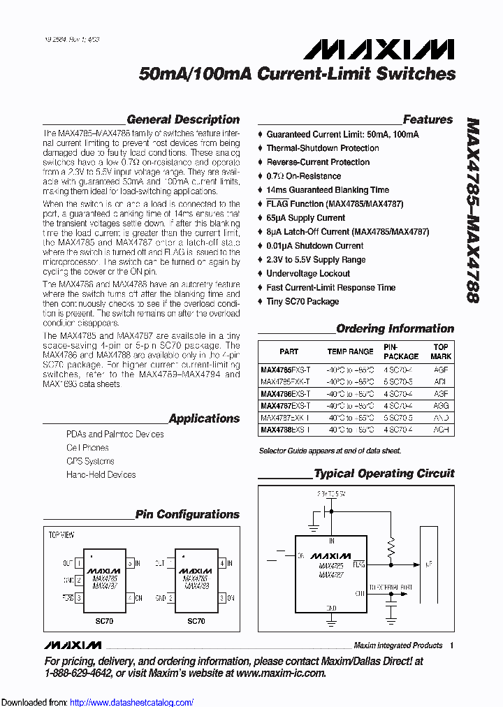 MAX4785EXKT_8580219.PDF Datasheet
