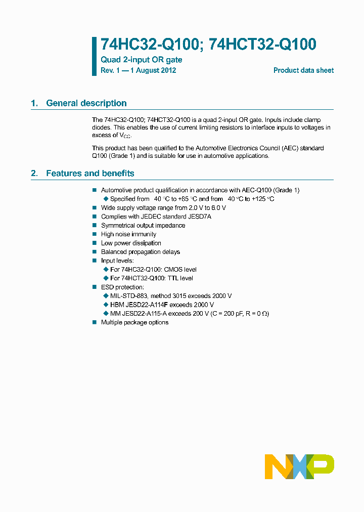 74HC32D-Q100_8580769.PDF Datasheet