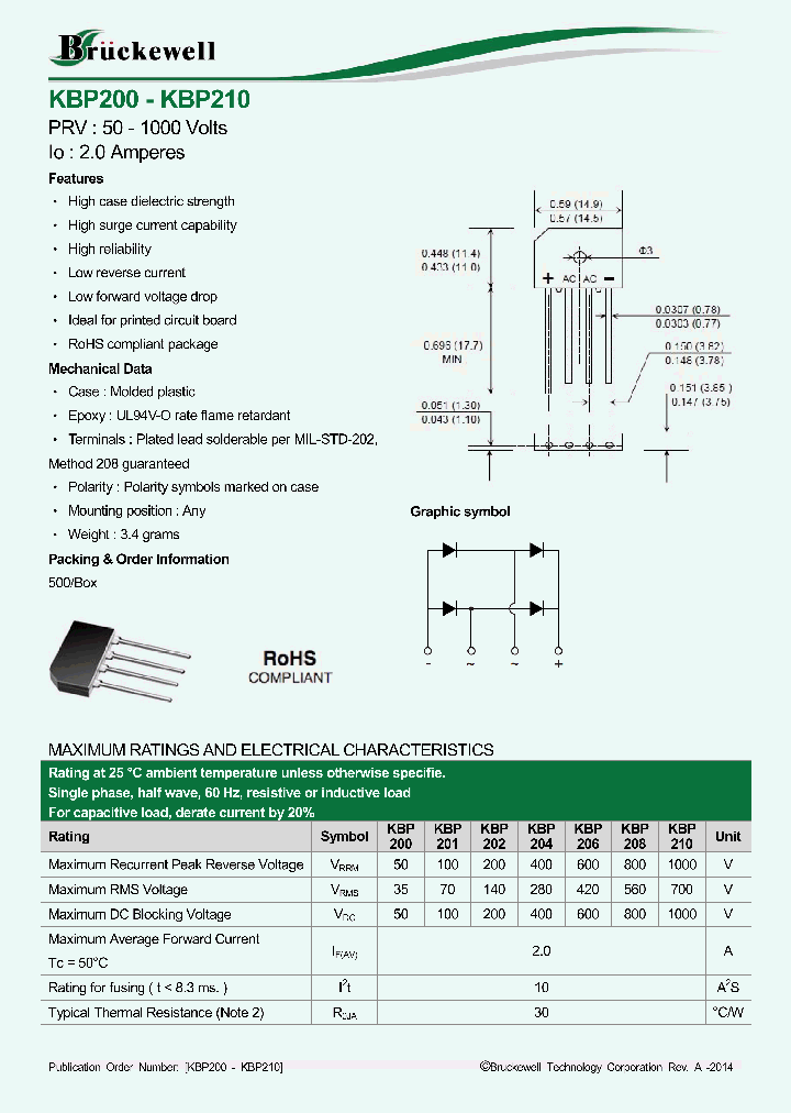 KBP200-KBP210_8580709.PDF Datasheet