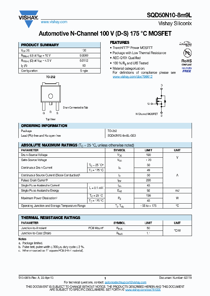 SQD50N10-8M9L-15_8585872.PDF Datasheet