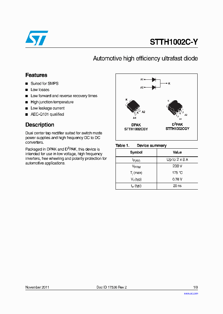 STTH1002CGY-TR_8586569.PDF Datasheet