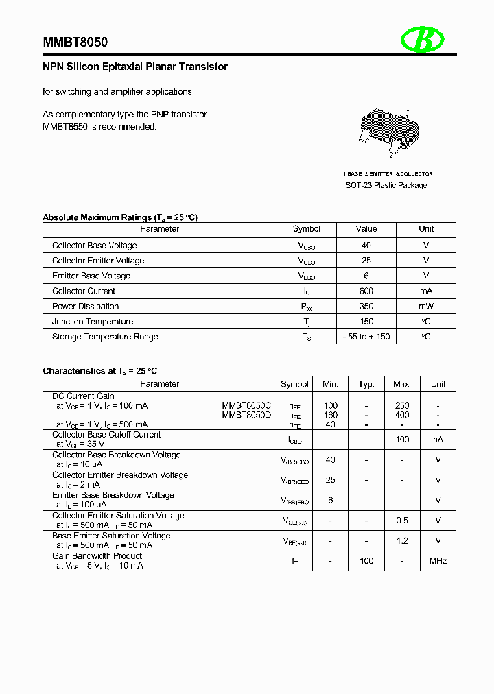 MMBT8050_8587018.PDF Datasheet