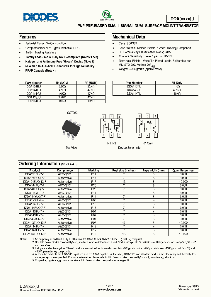 DDA114EU-7-F_8587180.PDF Datasheet