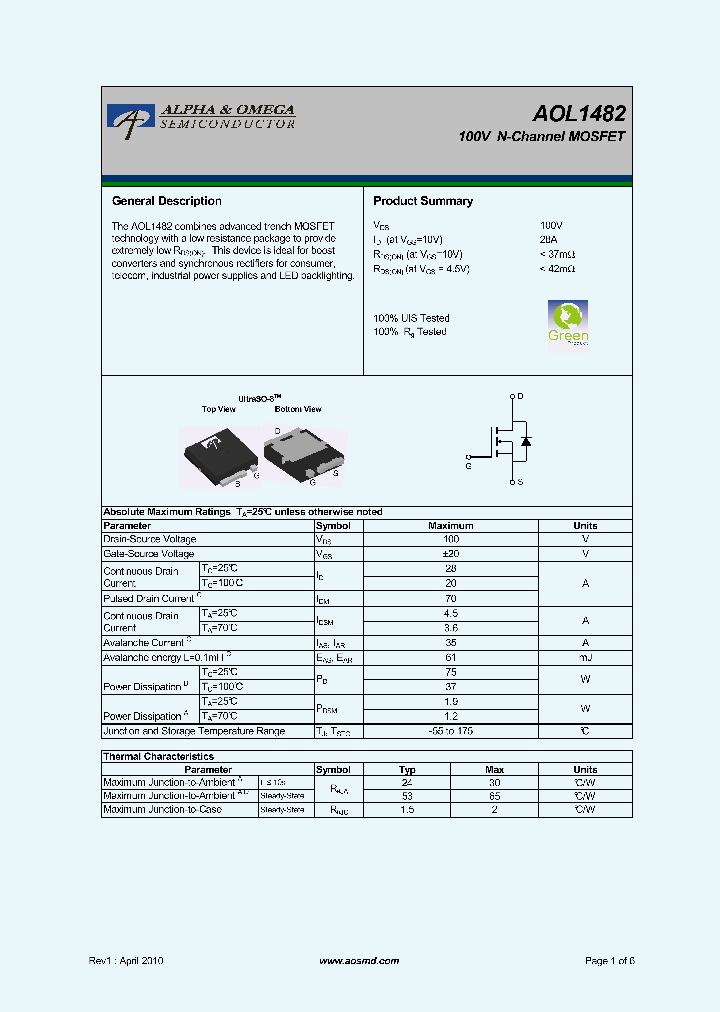 AOL1482_8587665.PDF Datasheet