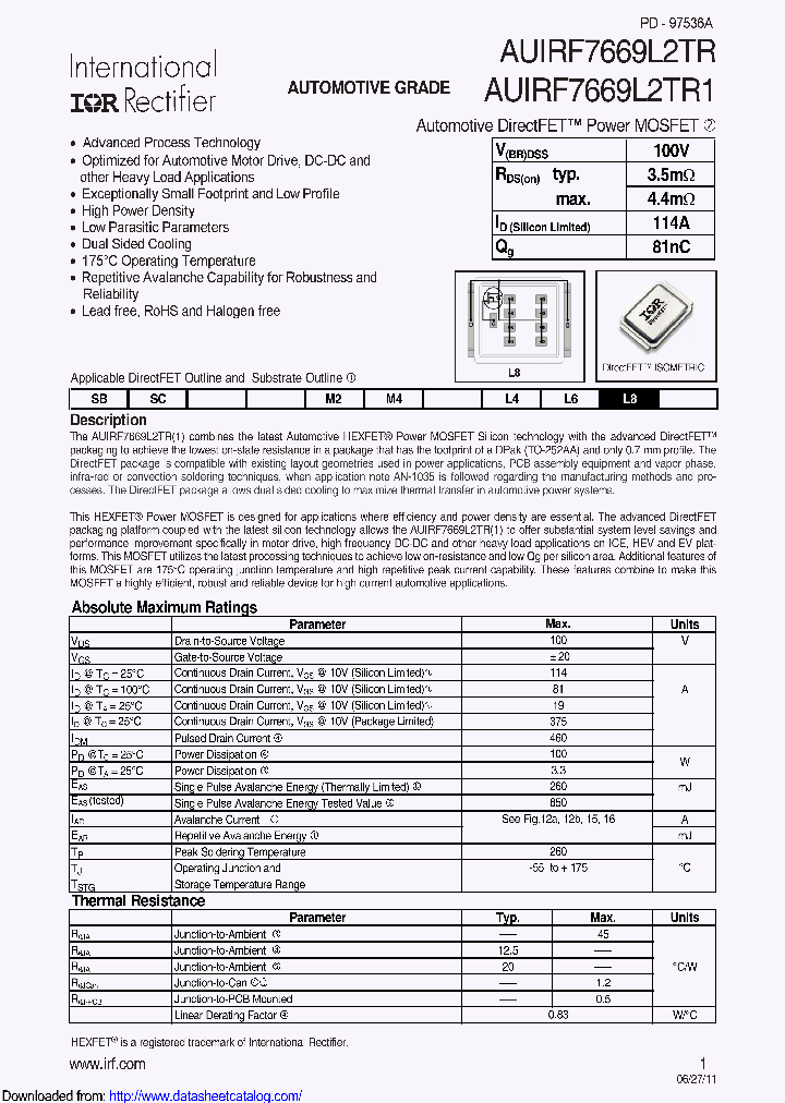 AUIRF7669L2TR1_8589447.PDF Datasheet