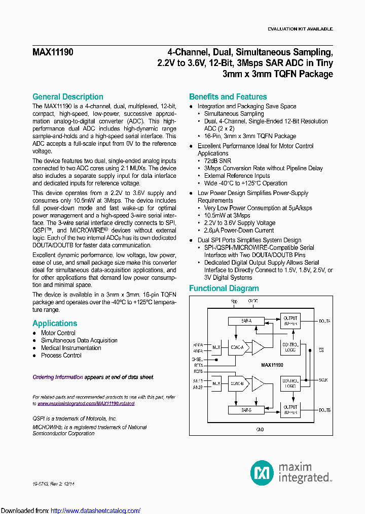 MAX11190EVSYS_8589927.PDF Datasheet