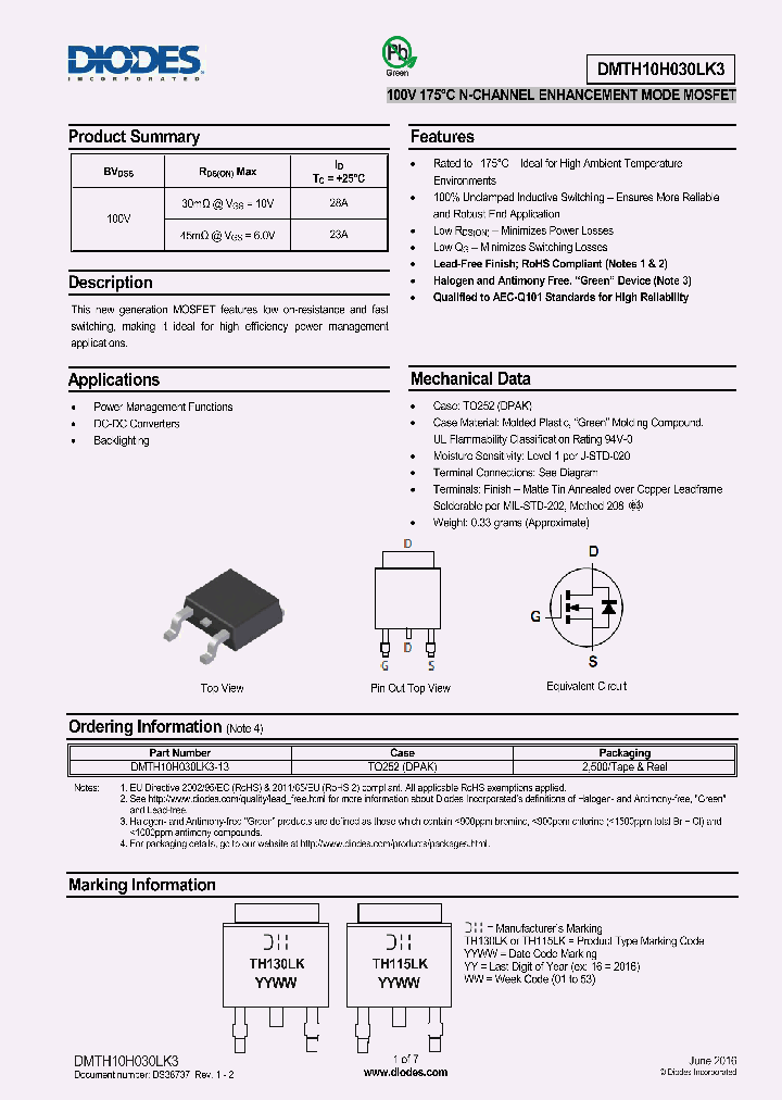 DMTH10H030LK3-13_8592698.PDF Datasheet