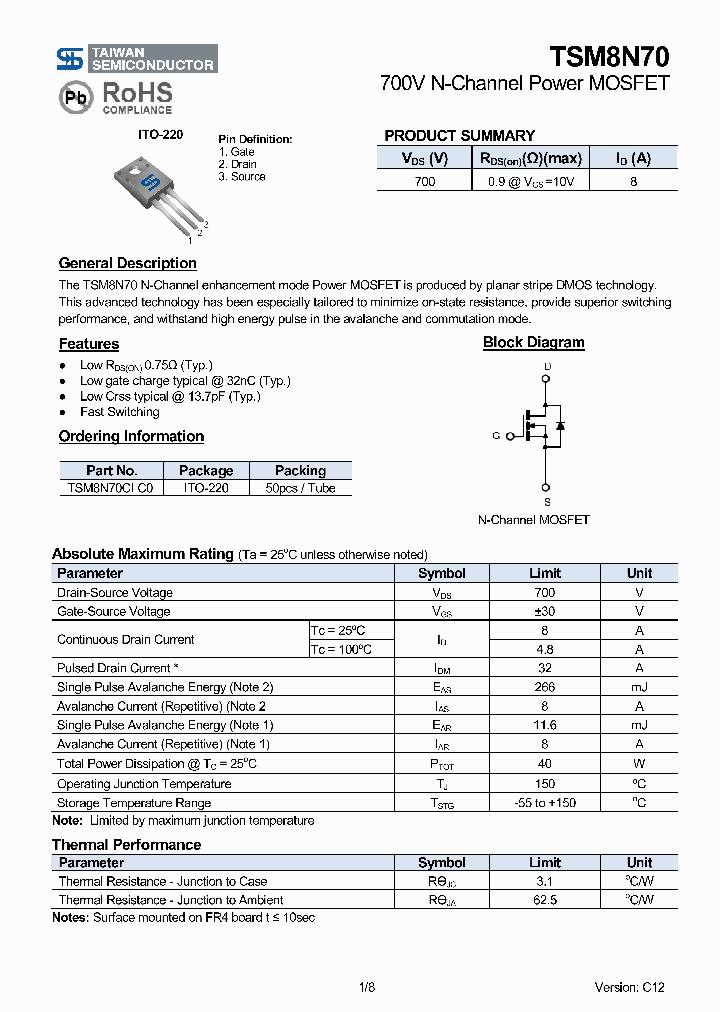 TSM8N70-12_8592927.PDF Datasheet