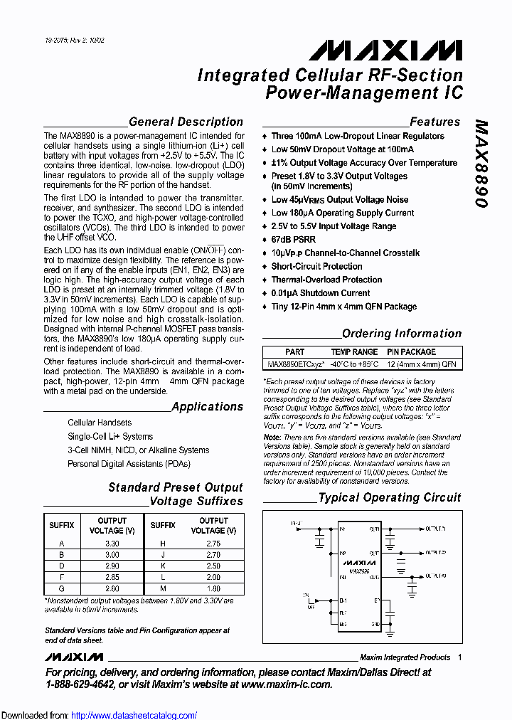 MAX8890ETCJJJT_8593176.PDF Datasheet