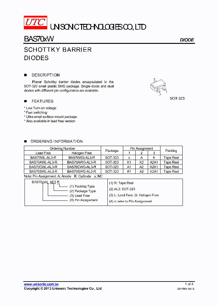 BAS70SWG-AL3-R_8599691.PDF Datasheet