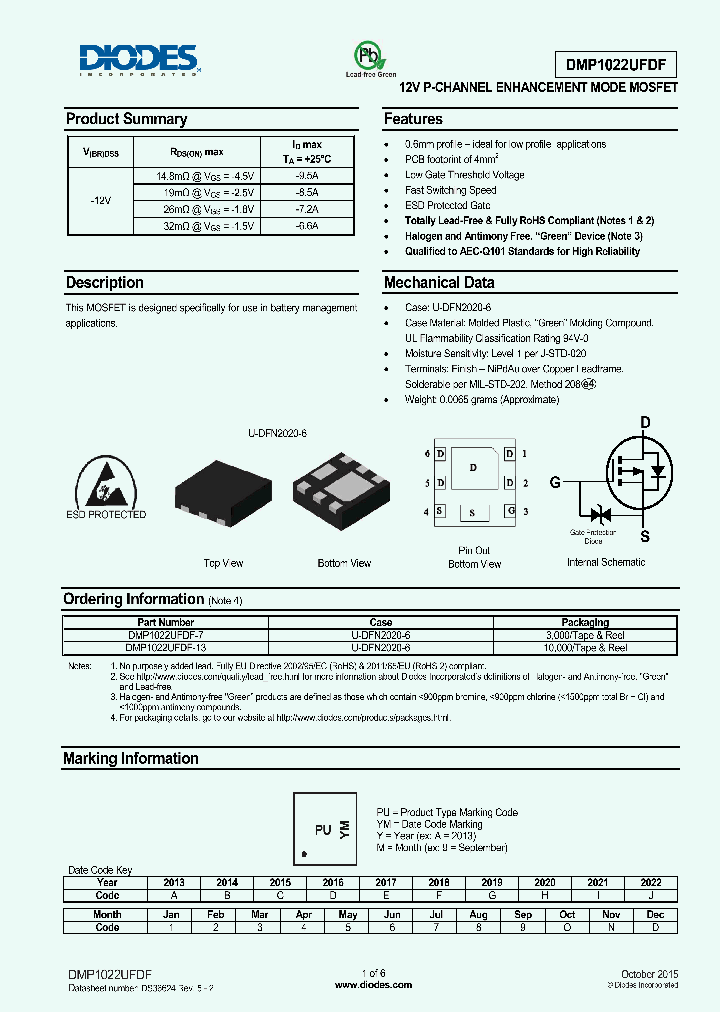 DMP1022UFDF-13_8600681.PDF Datasheet