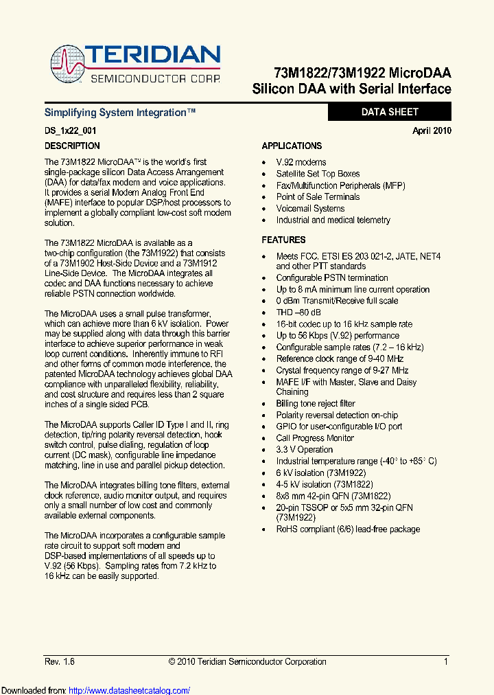 73M1822-IMF_8602626.PDF Datasheet