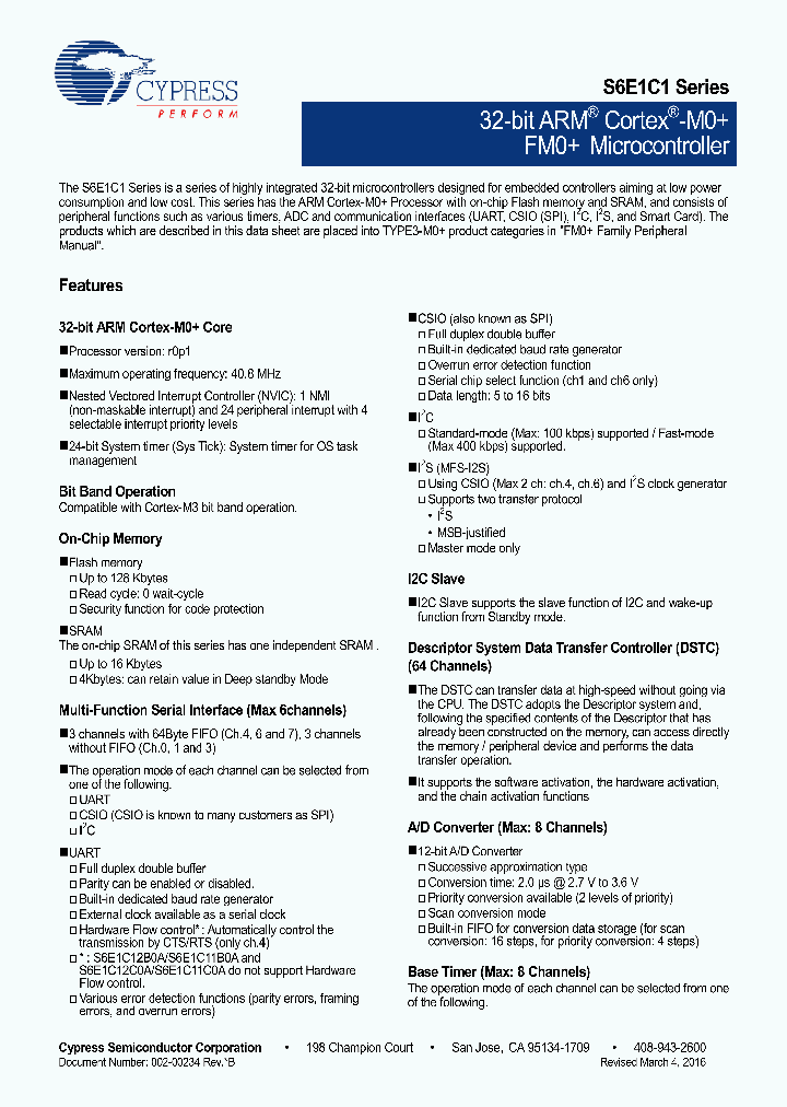 S6E1C11C0AGV20000_8602986.PDF Datasheet
