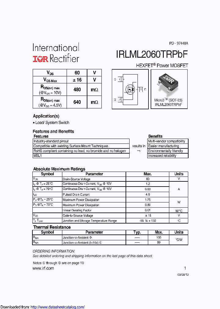 IRLML2060TRPBF_8603623.PDF Datasheet