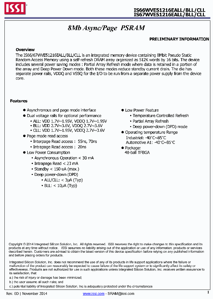 IS66WVE51216EALL_8604335.PDF Datasheet