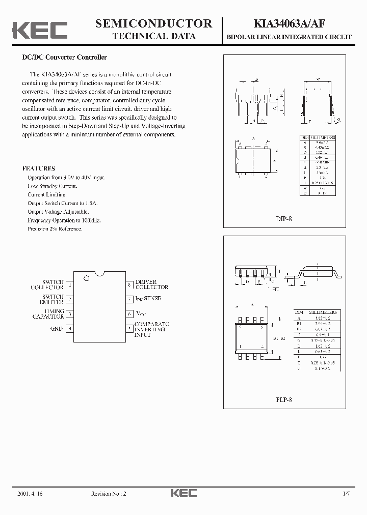 KIA34063AF_8604658.PDF Datasheet