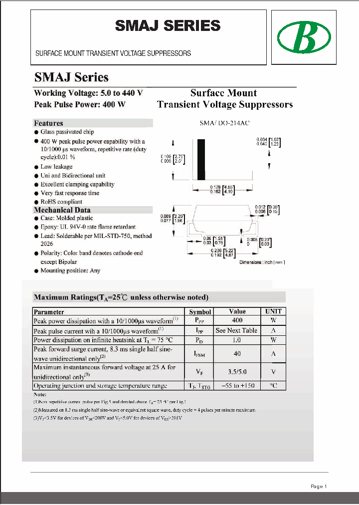 TVS-SMAJ_8606608.PDF Datasheet