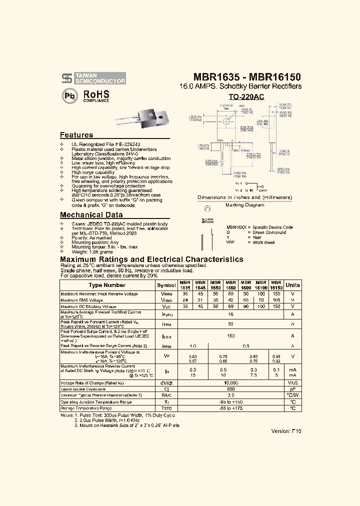 MBR16100_8608641.PDF Datasheet