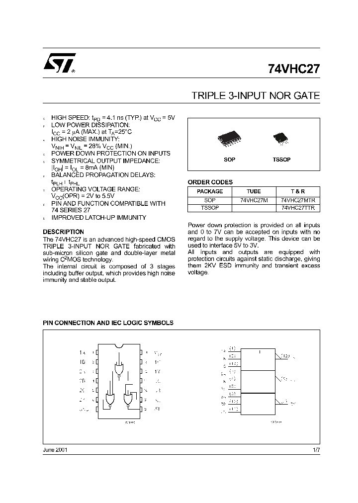 74VHC27TTR_8609752.PDF Datasheet
