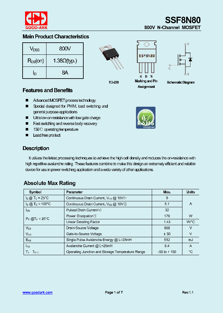 SSF8N80_8610534.PDF Datasheet