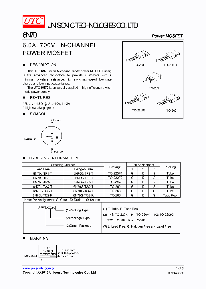 6N70G-TF1-T_8612938.PDF Datasheet