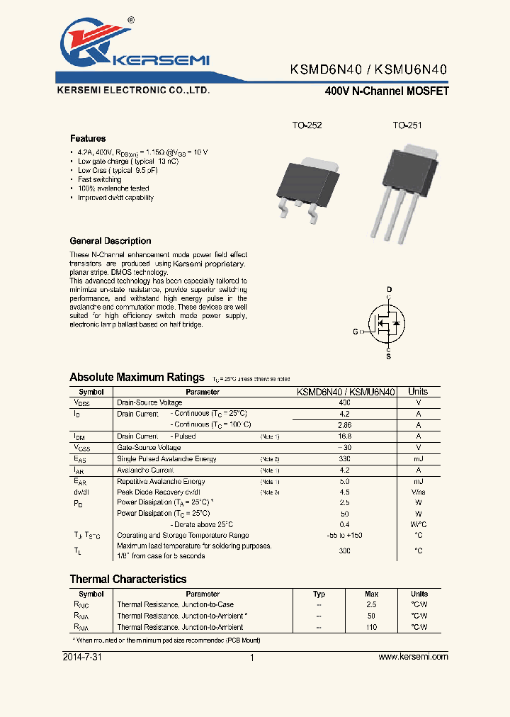 KSMU6N40_8613213.PDF Datasheet