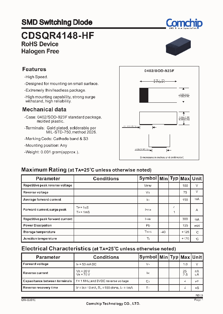 CDSQR4148-HF_8613720.PDF Datasheet