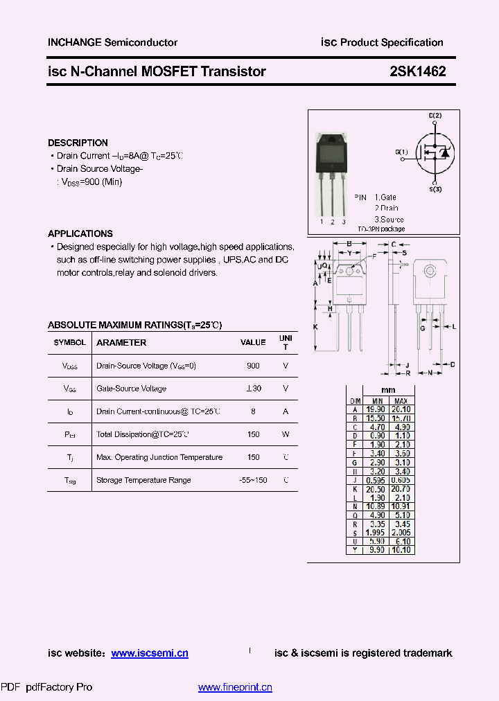 2SK1462_8614957.PDF Datasheet
