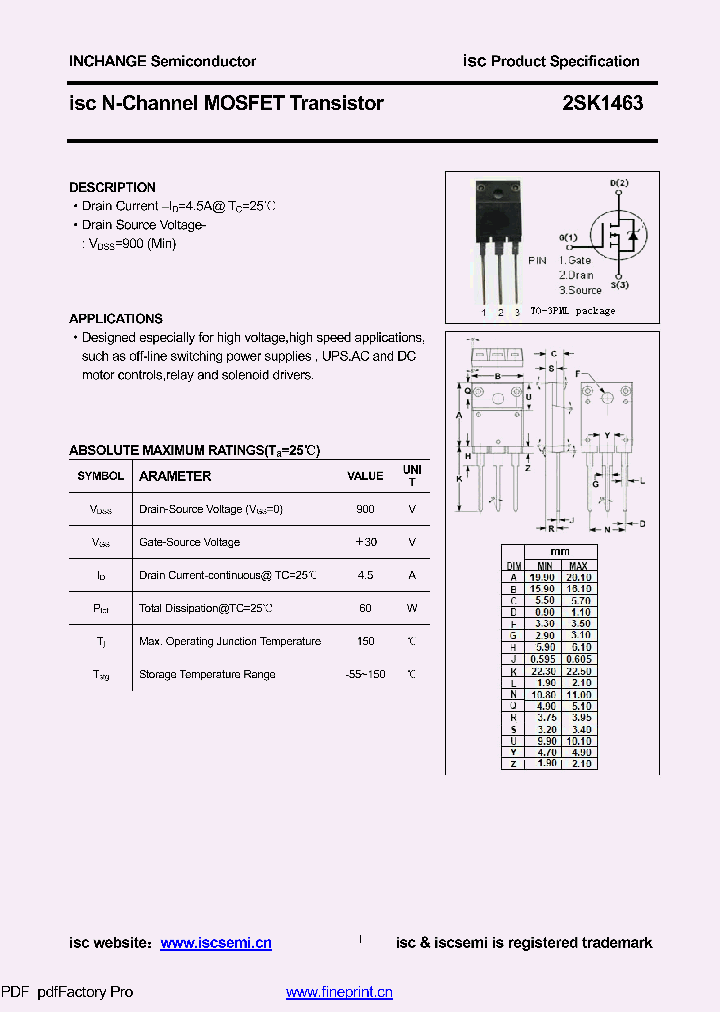 2SK1463_8614958.PDF Datasheet