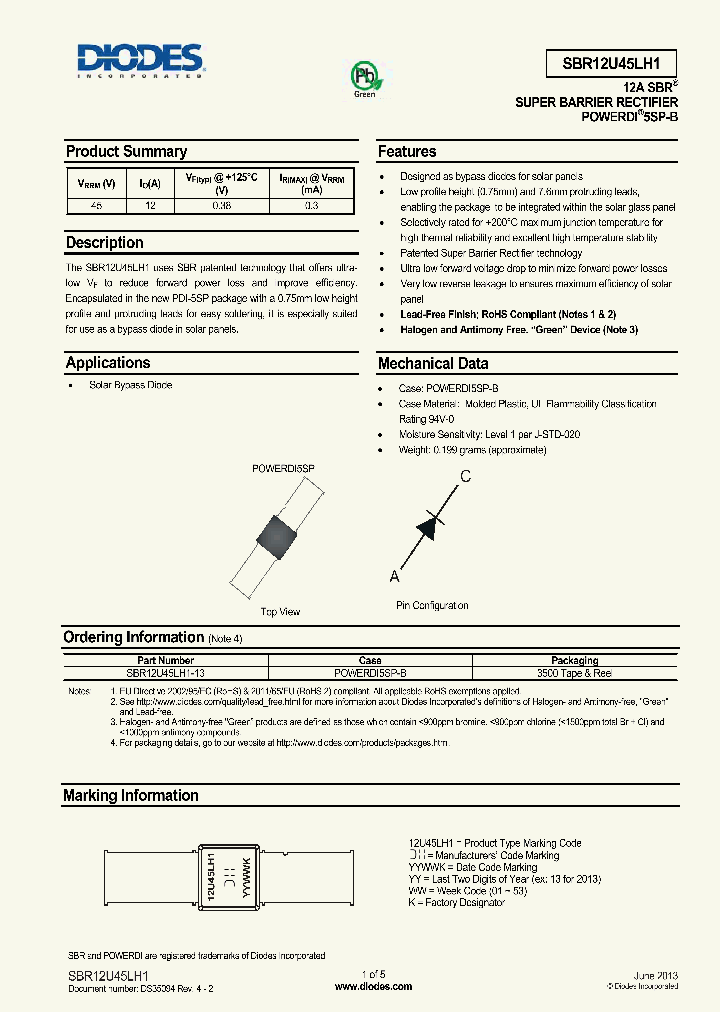 SBR12U45LH1-13_8615537.PDF Datasheet