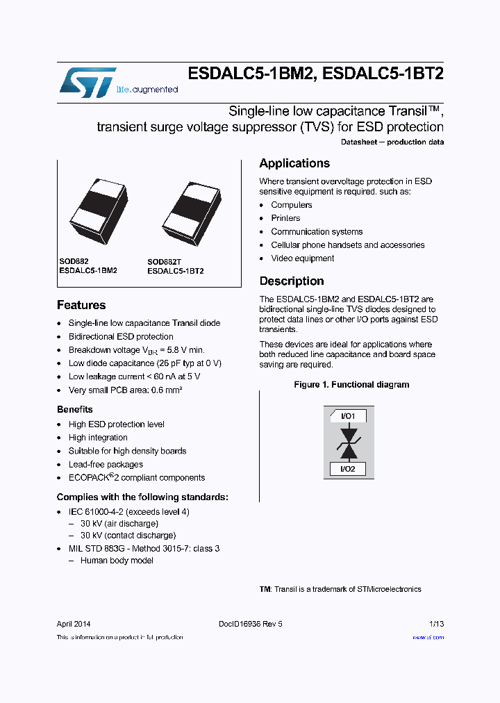 ESDALC5-1BT2_8615463.PDF Datasheet