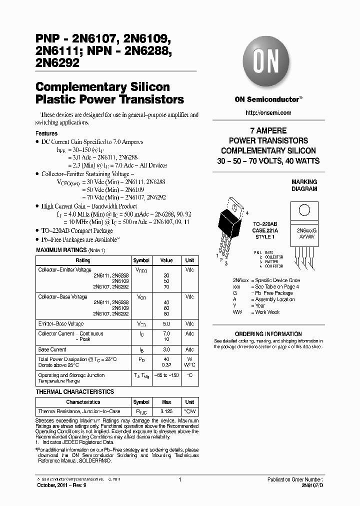2N6107G_8616514.PDF Datasheet