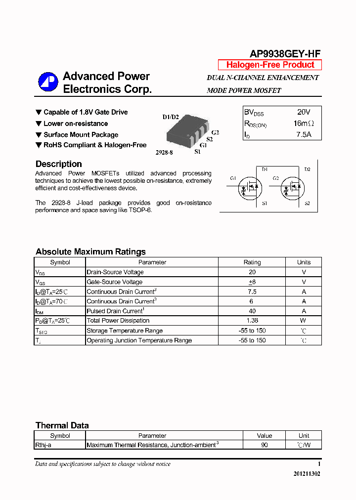 AP9938GEY-HF-14_8617623.PDF Datasheet