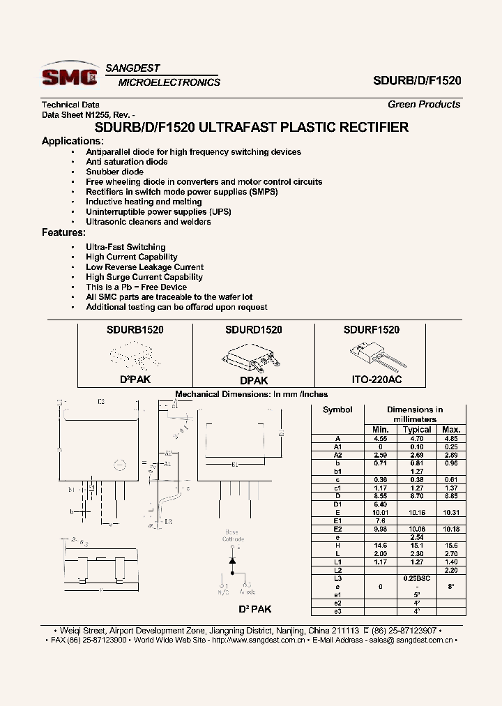 SDURBF1520_8621004.PDF Datasheet