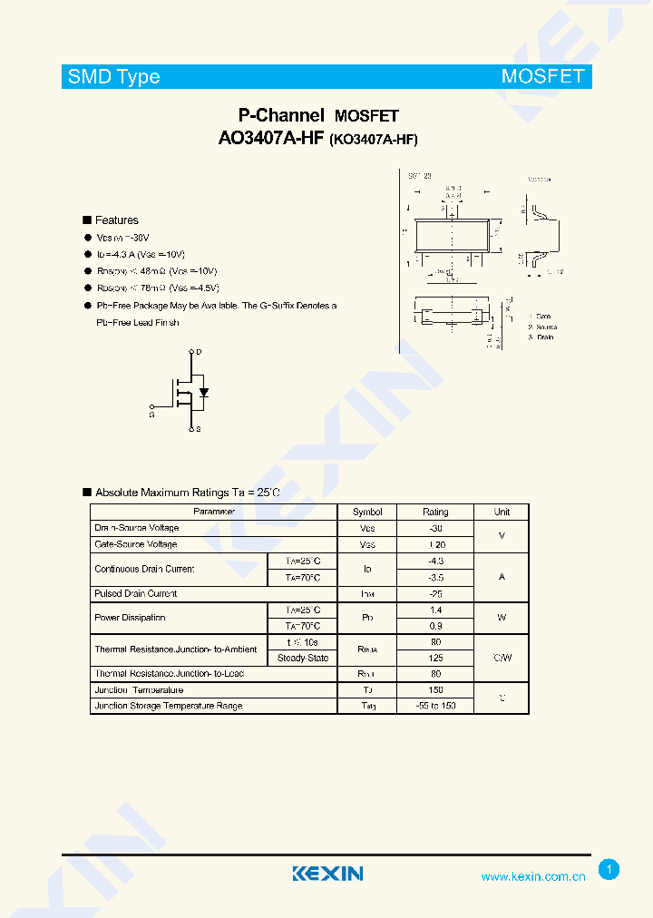 AO3407A-HF_8621897.PDF Datasheet
