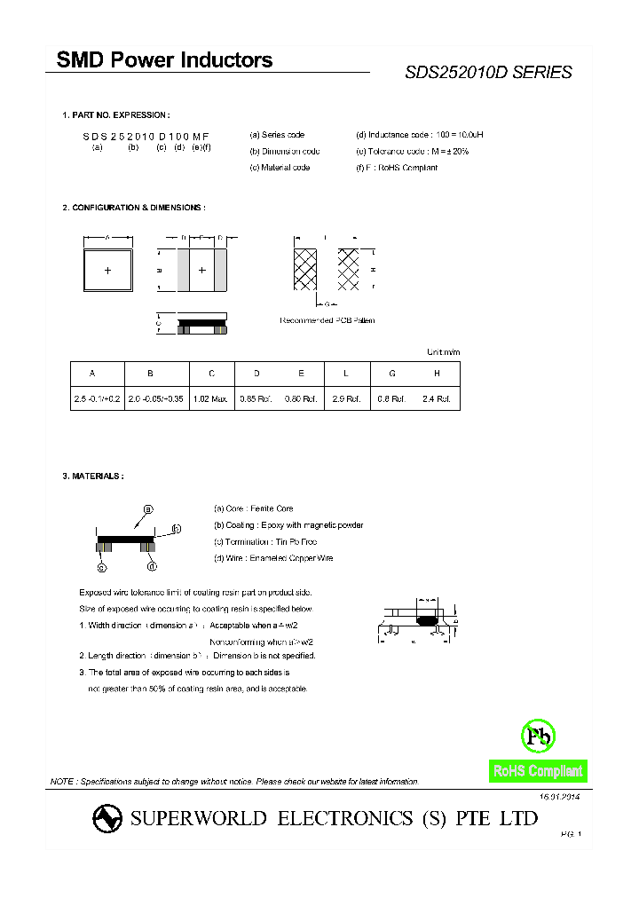 SDS252010D100MF_8622188.PDF Datasheet