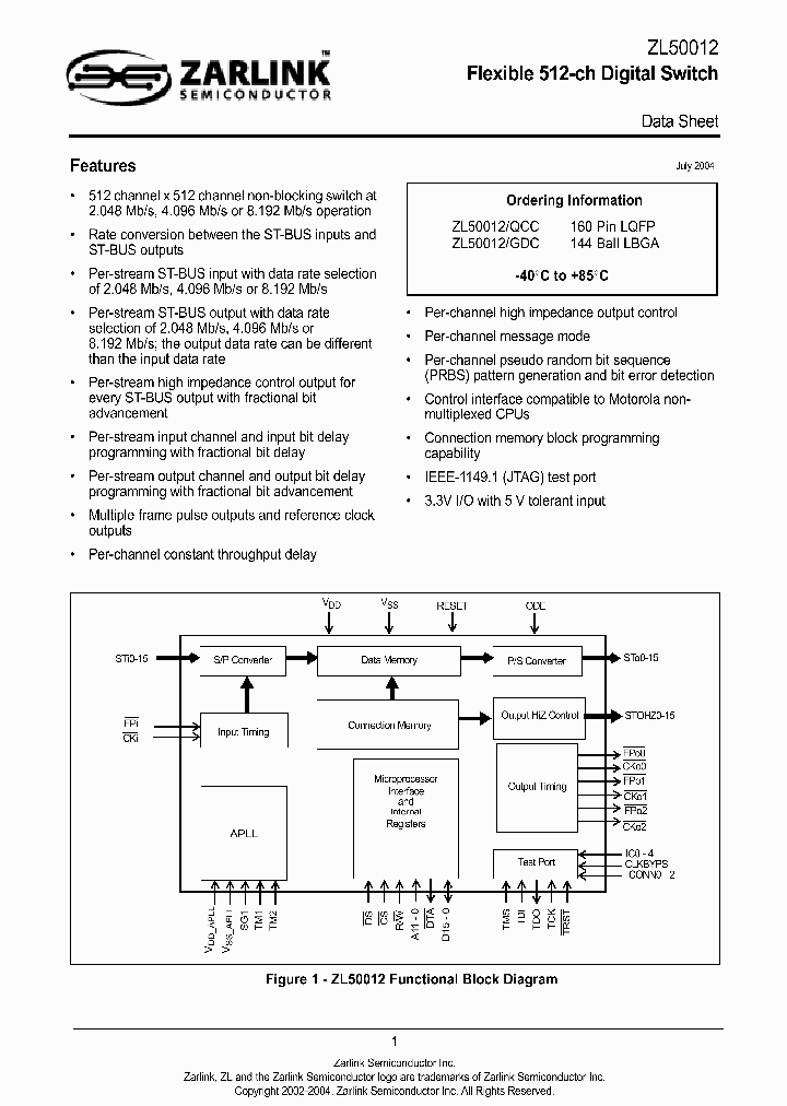 ZL50012GDC_8622504.PDF Datasheet